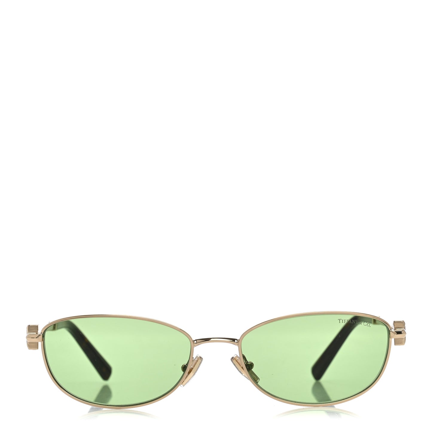 Metal T Oval Sunglasses TF3115 Gold Green