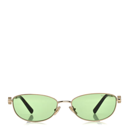 Tiffany Metal T Oval Sunglasses TF3115 Gold Green 2 of 8