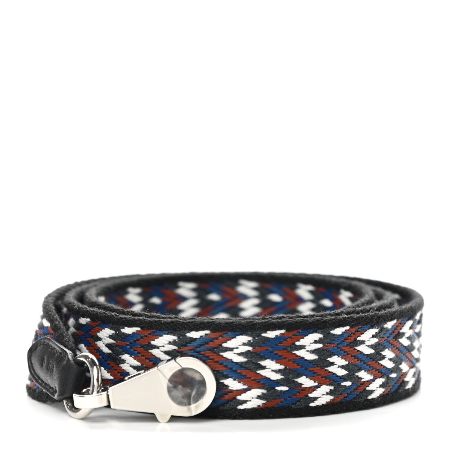 Hermes Toile Swift 25mm Sangle Cavale Shoulder Strap Black White Deep Blue 1 of 4