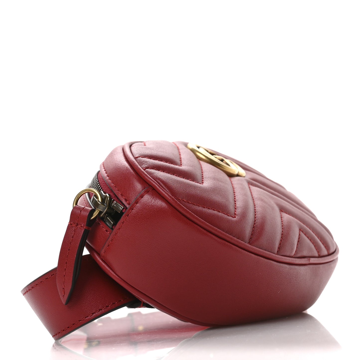 Calfskin Matelasse GG Marmont Belt Bag 85 34 Hibiscus Red
