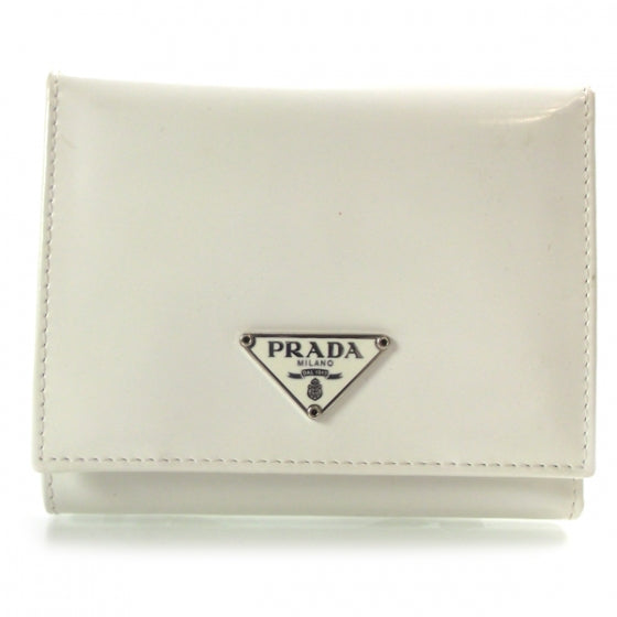 Spazzolato French Flap Wallet White