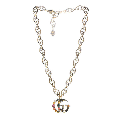 Gucci Crystal Marmont Necklace Aged Gold Multicolor 3 of 8