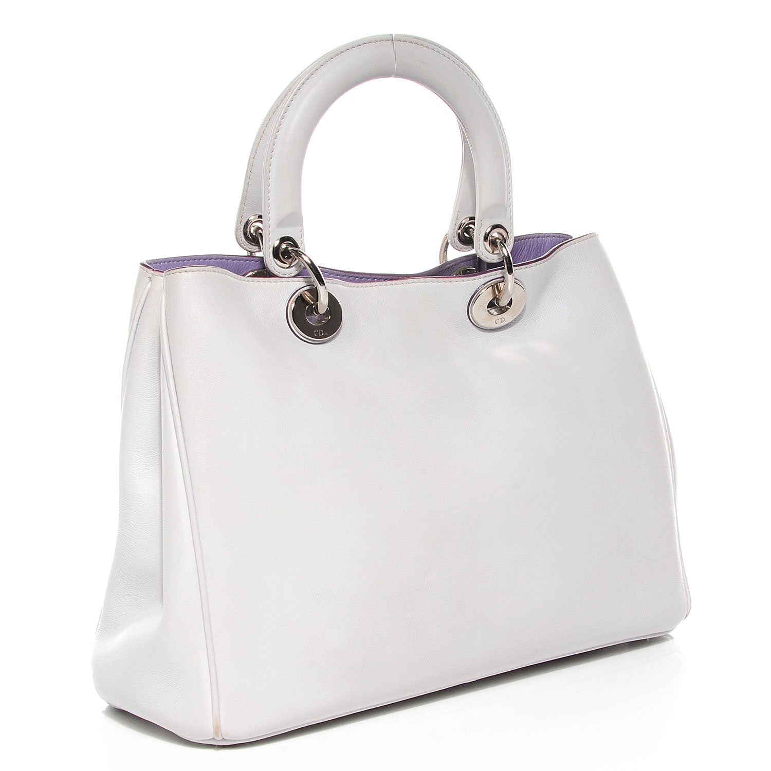 Christian Dior Calfskin Medium Diorissimo Bag White 3 of 10