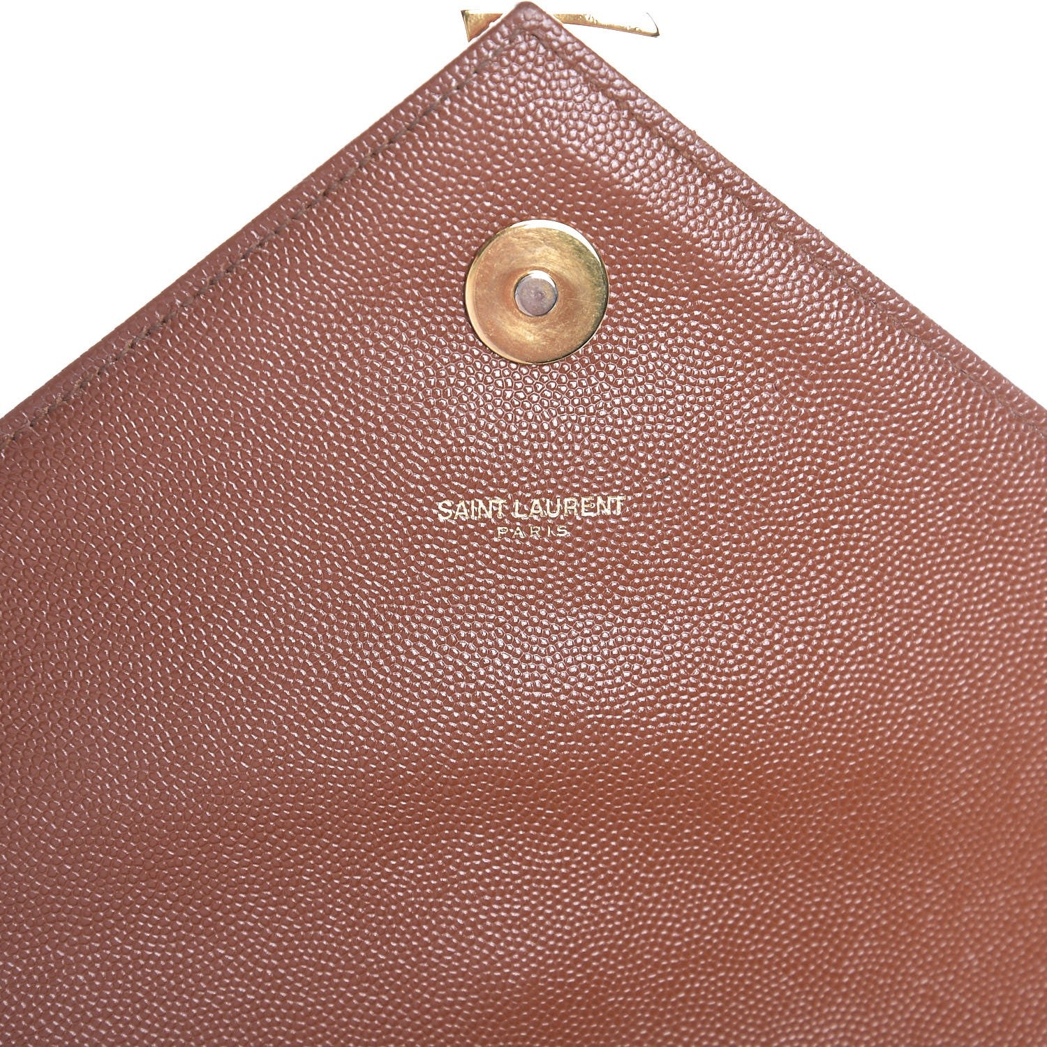 Saint Laurent Grain De Poudre Matelasse Chevron Large Monogram Satchel Brown 6 of 9