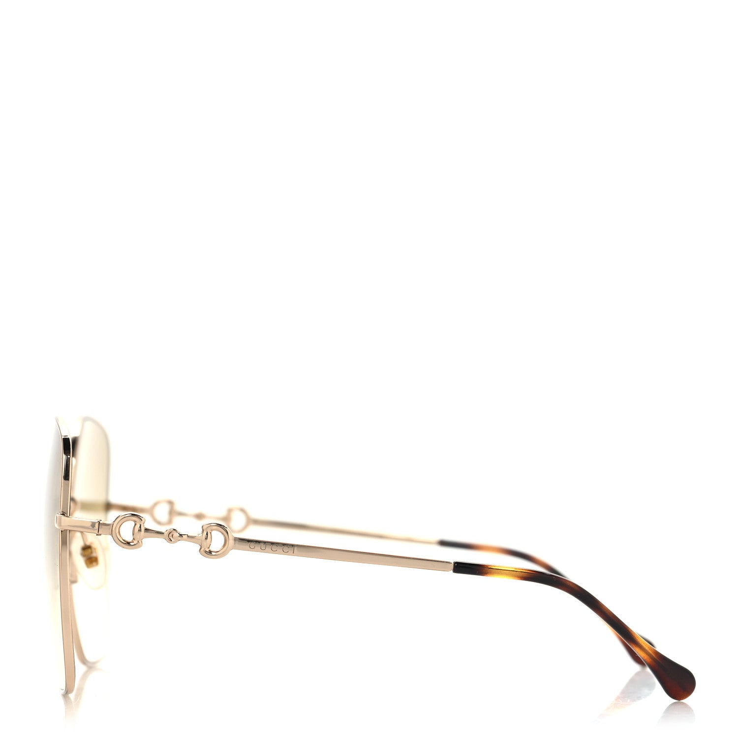 Gucci Metal Horsebit Square Frame Sunglasses GG0879S Gold 3 of 7