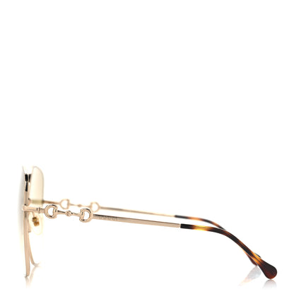 Gucci Metal Horsebit Square Frame Sunglasses GG0879S Gold 3 of 7