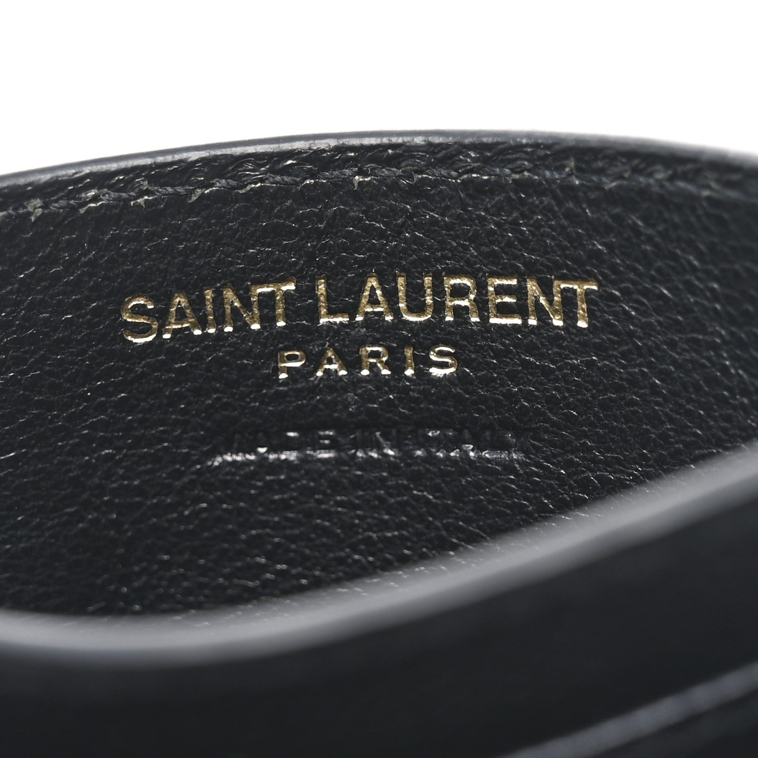 Saint Laurent Grain De Poudre Matelasse Chevron Monogram Credit Card Case Black 6 of 6