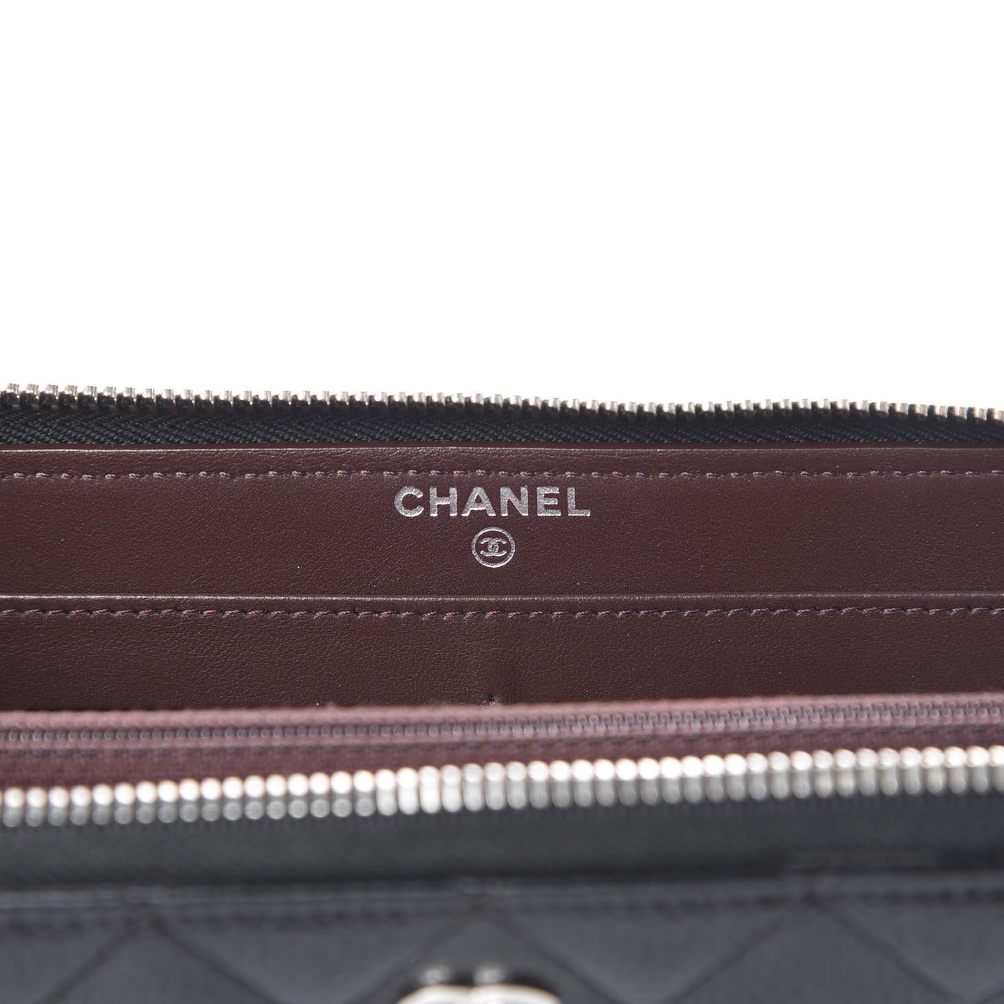 Caviar Quilted Large Gusset Zip Around Wallet Black