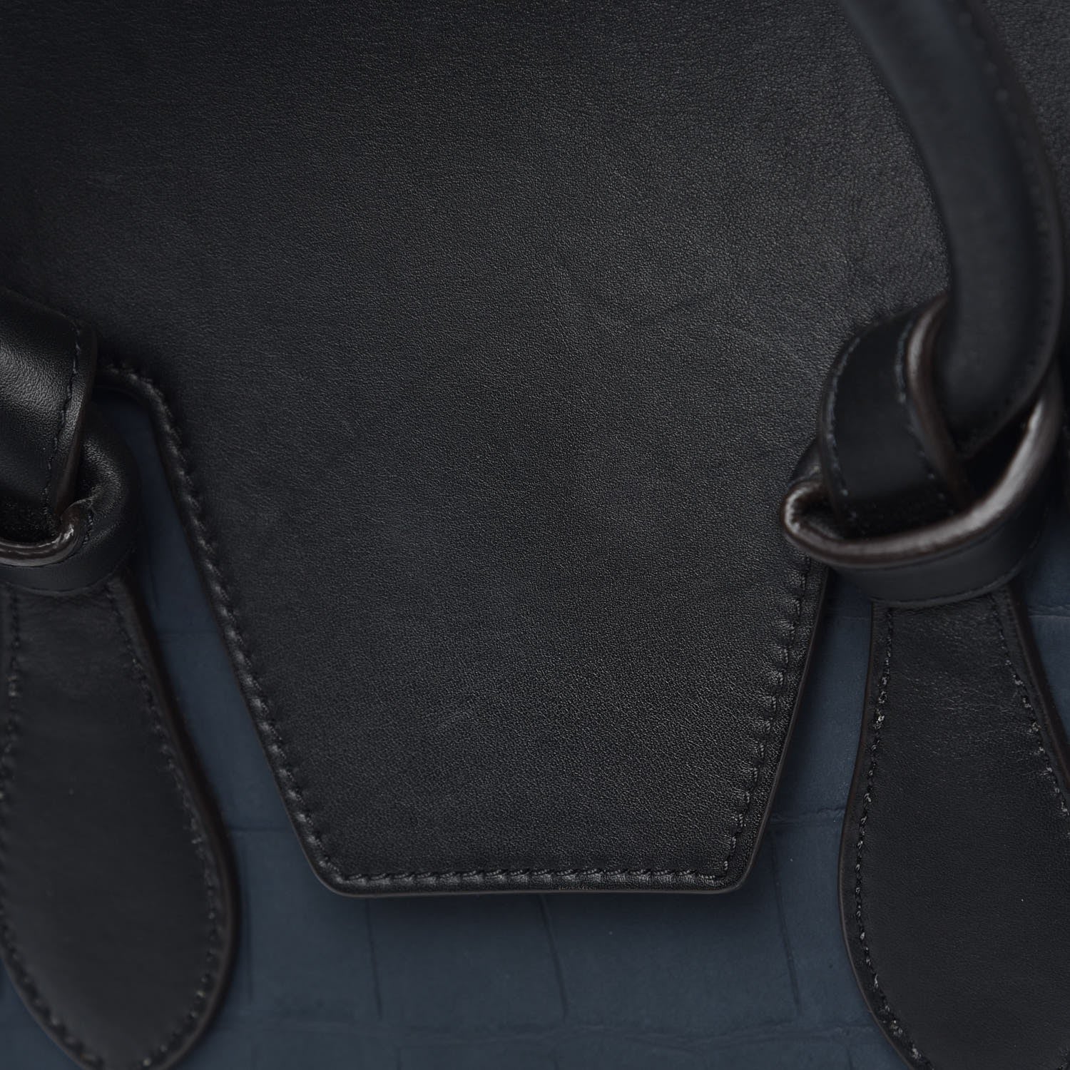 Celine Smooth Calfskin Nubuck Crocodile Embossed Small Tie Knot Tote Navy 11 of 16