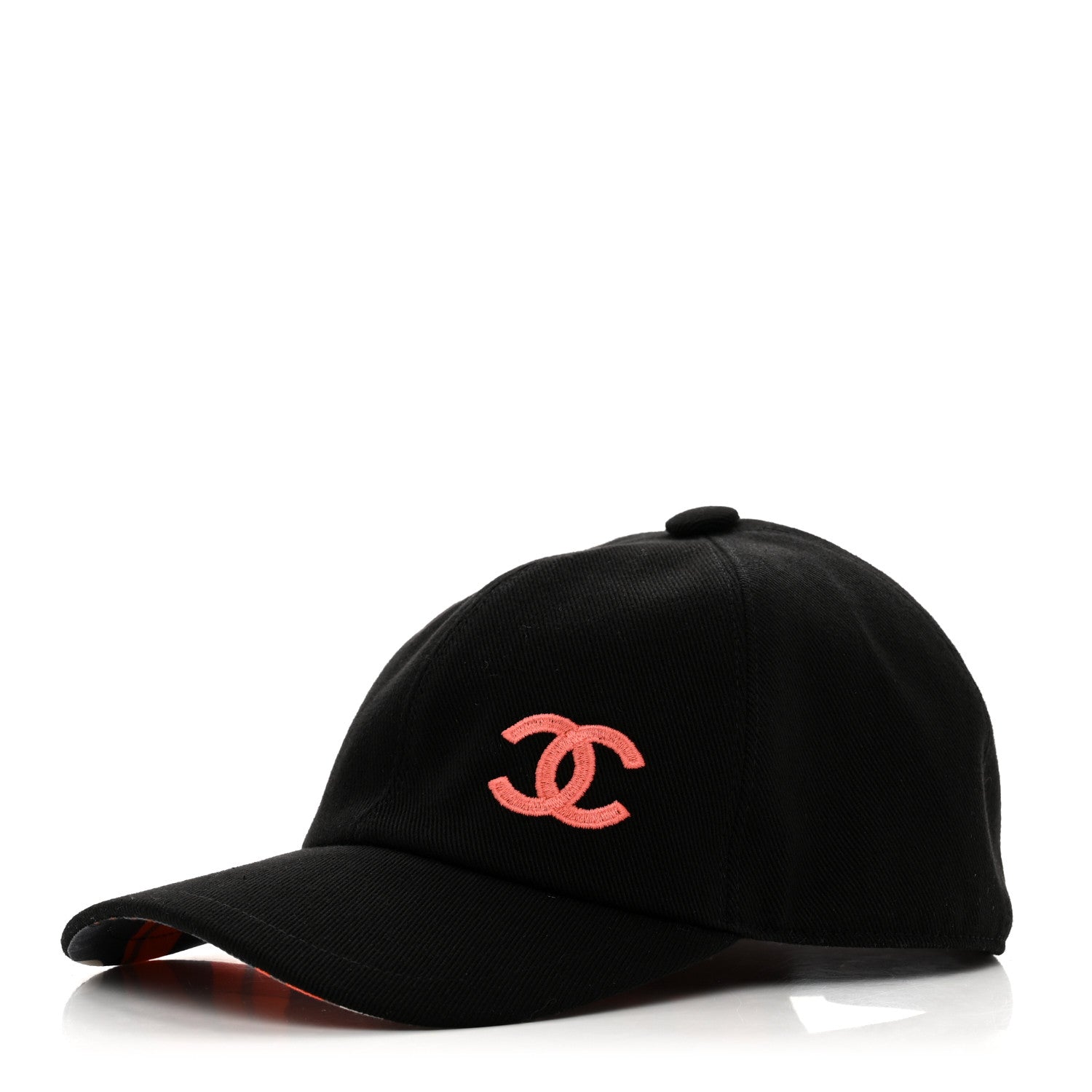 Chanel Cotton CC Cap Hat Black Coral 1 of 8