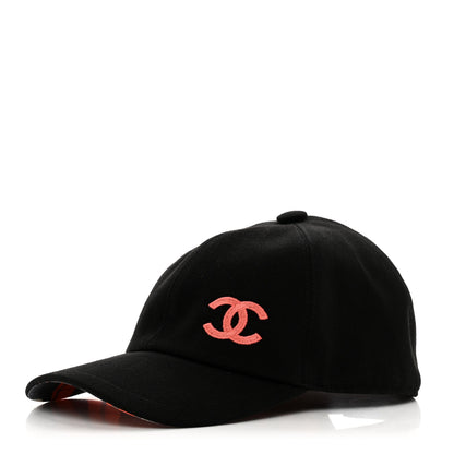 Chanel Cotton CC Cap Hat Black Coral 1 of 8