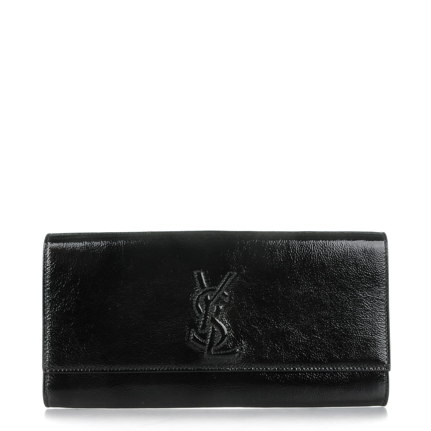 Textured Patent Monogram Small Belle De Jour Clutch Black