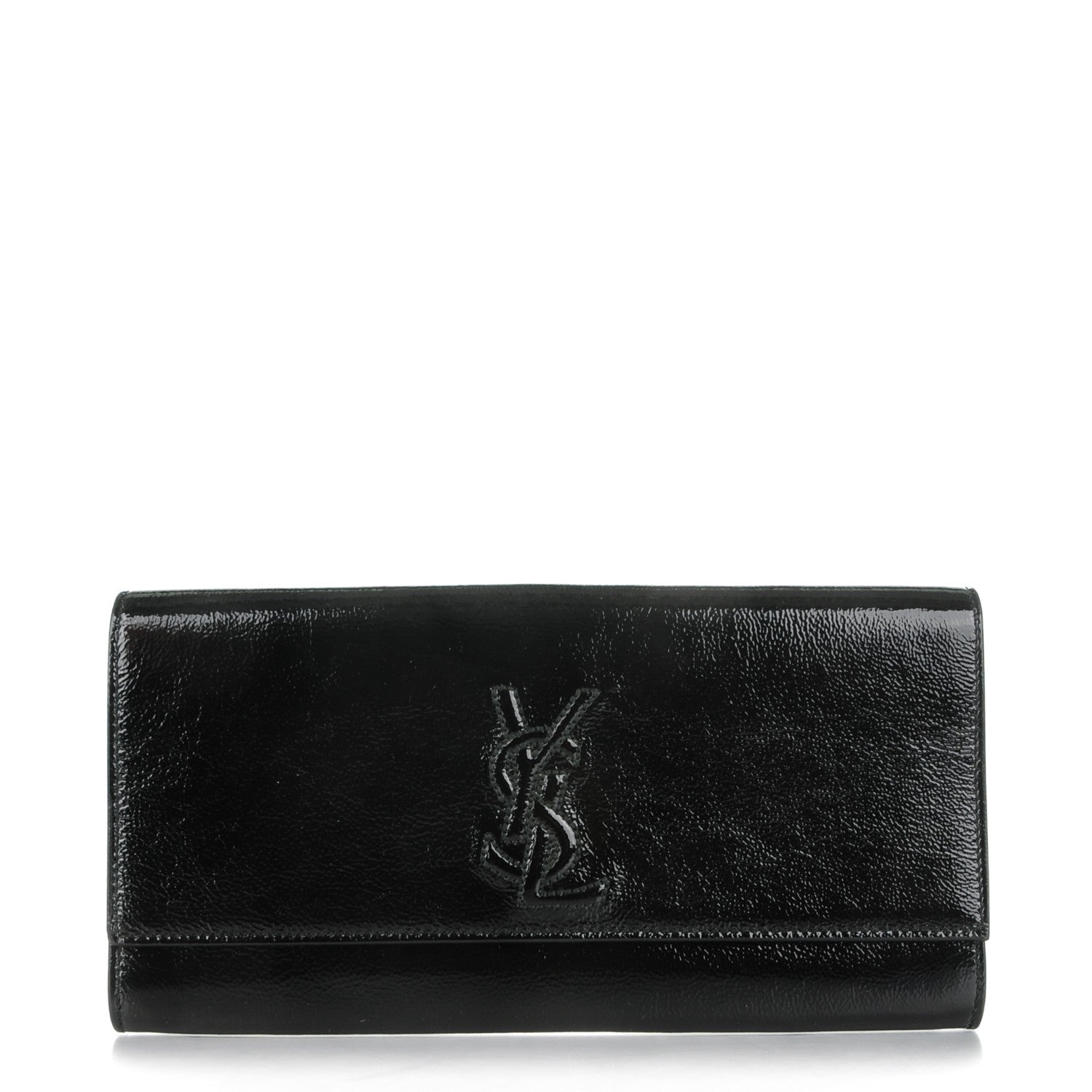 Saint Laurent Textured Patent Monogram Small Belle De Jour Clutch Black 1 of 7