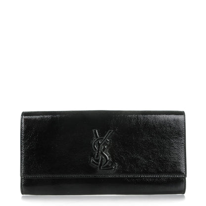Saint Laurent Textured Patent Monogram Small Belle De Jour Clutch Black 1 of 7