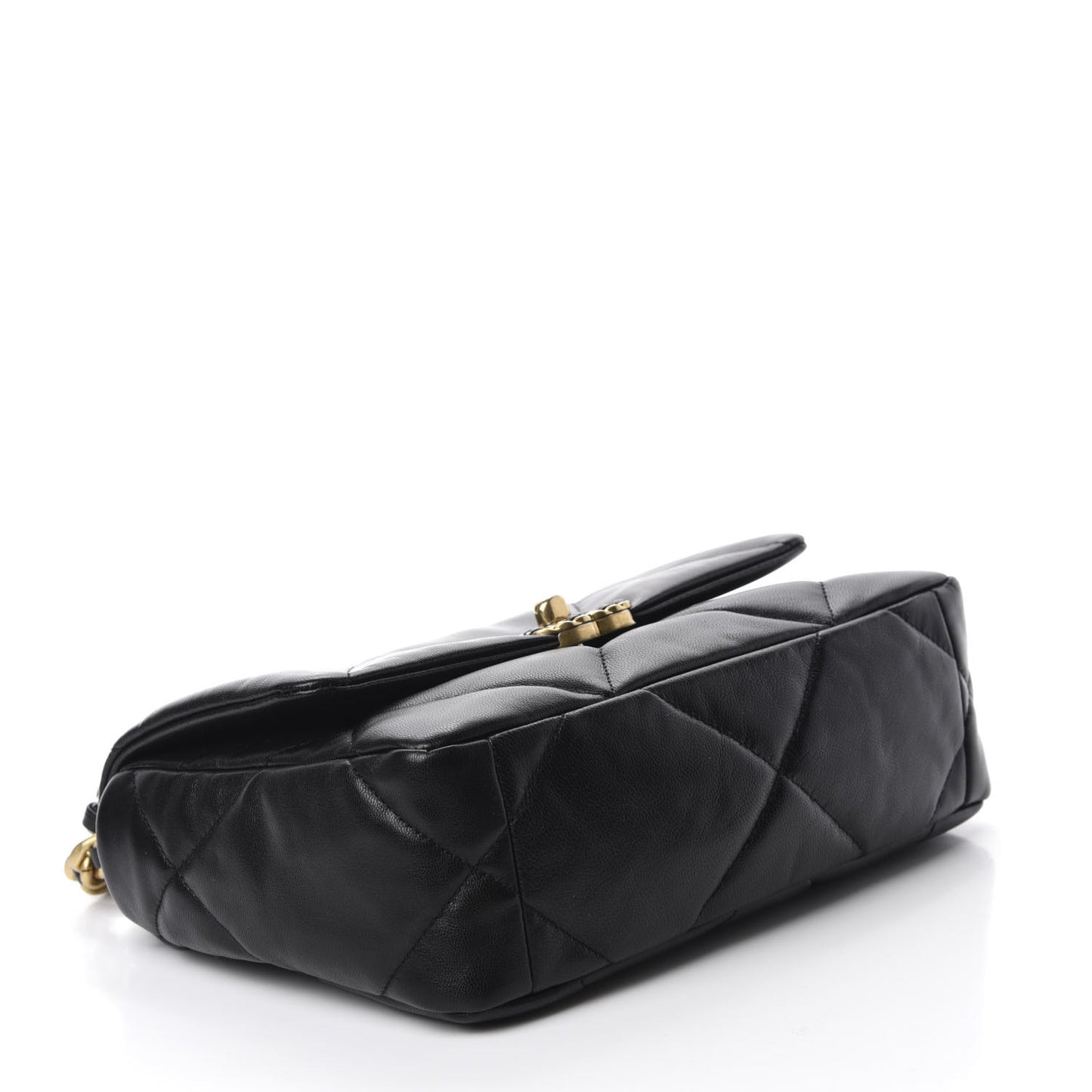 Goatskin Quilted Medium 19 Flap Black