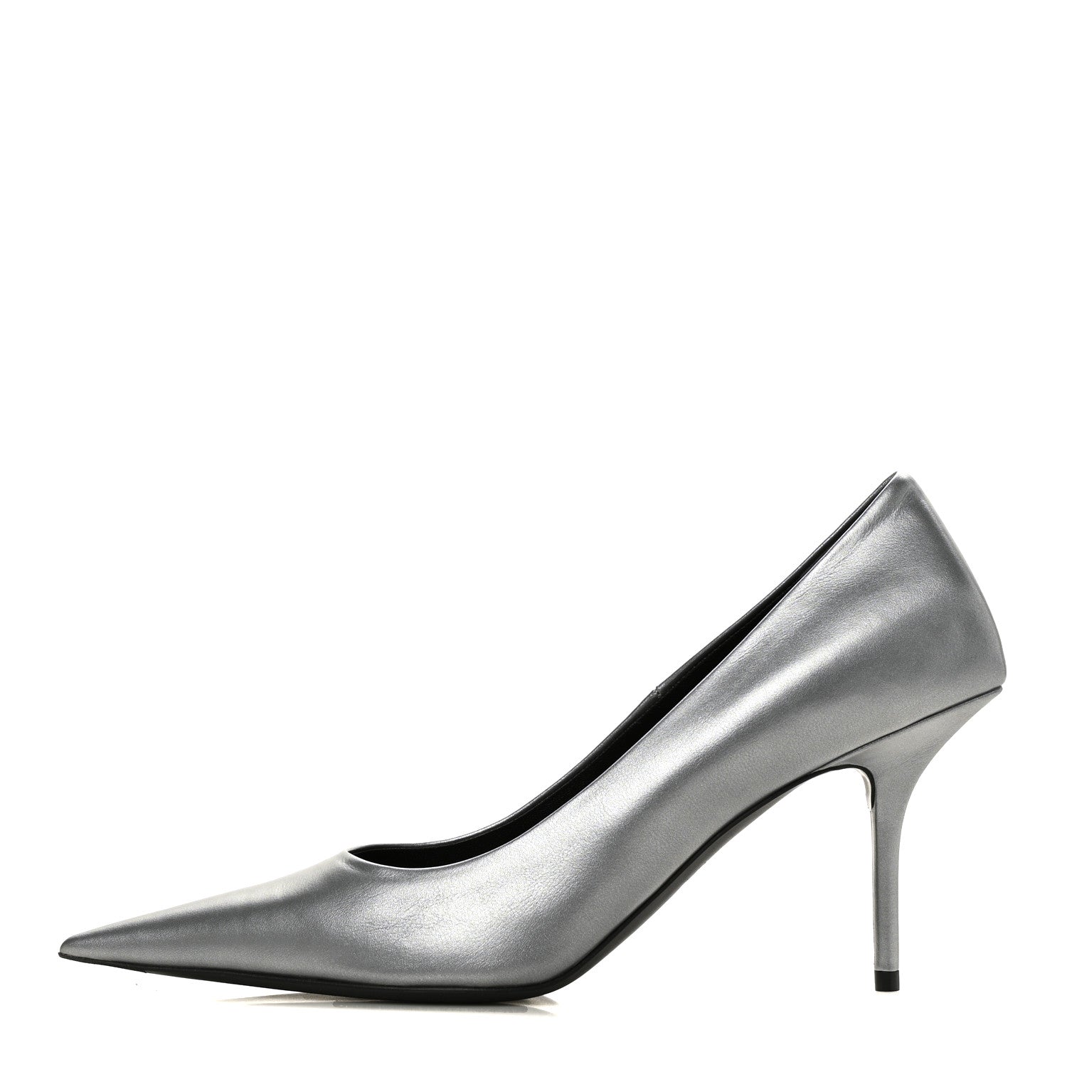 Balenciaga Metallic Nappa Square Knife 80mm Pumps 38.5 Silver 1 of 8