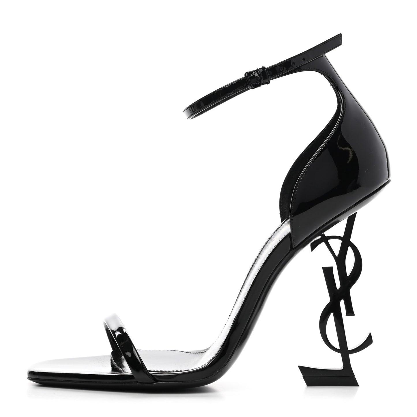 Patent Calfskin Opyum 110 Sandals 38.5 Black