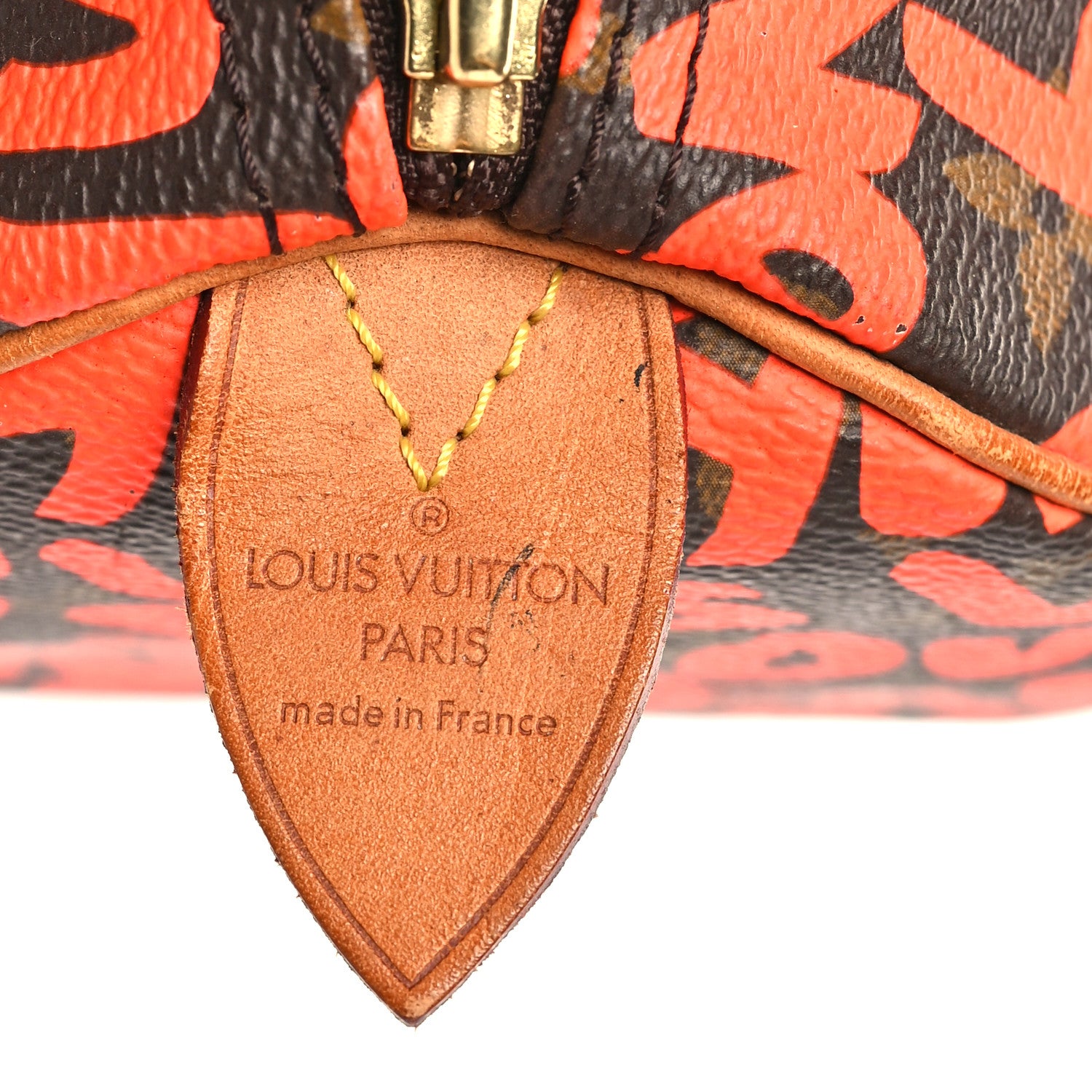 Louis Vuitton Monogram Graffiti Speedy 30 Orange 6 of 9