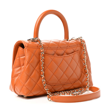 Chanel Caviar Quilted Mini Coco Handle Flap Light Brown 3 of 10