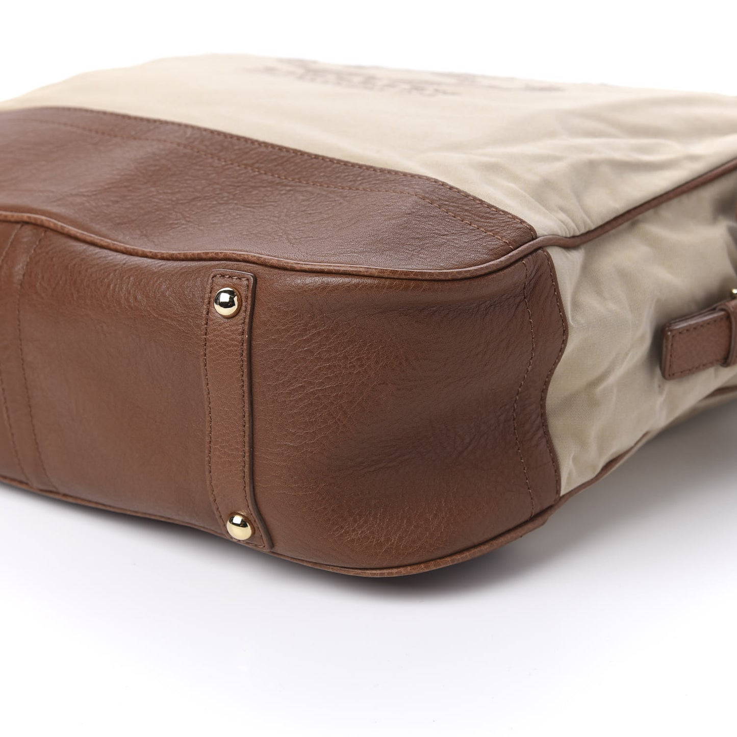 Canvas Calfskin Crest Embroidered Flat Tote Brown