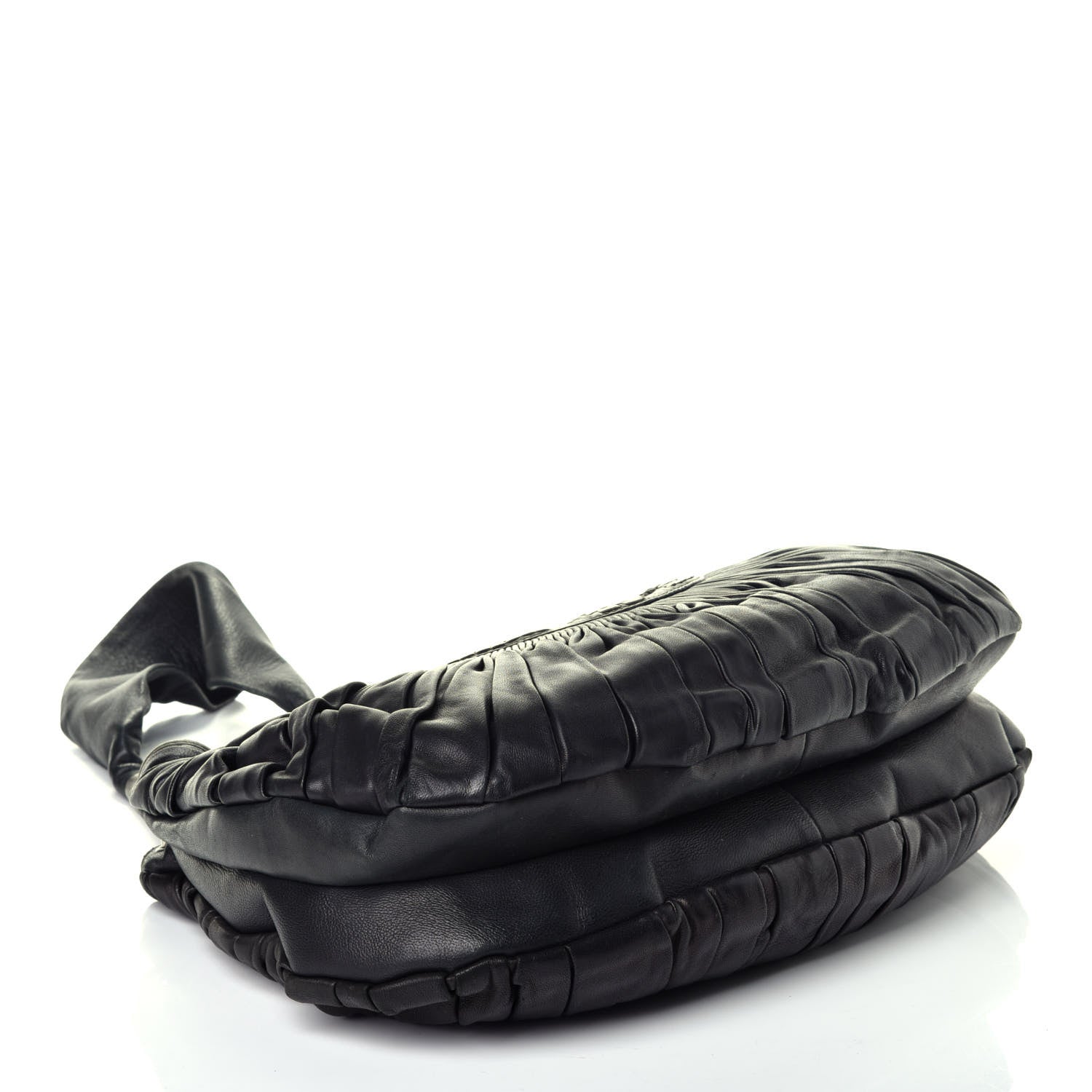 Christian Dior Lambskin Plisse Pleated Shoulder Bag Black 4 of 9