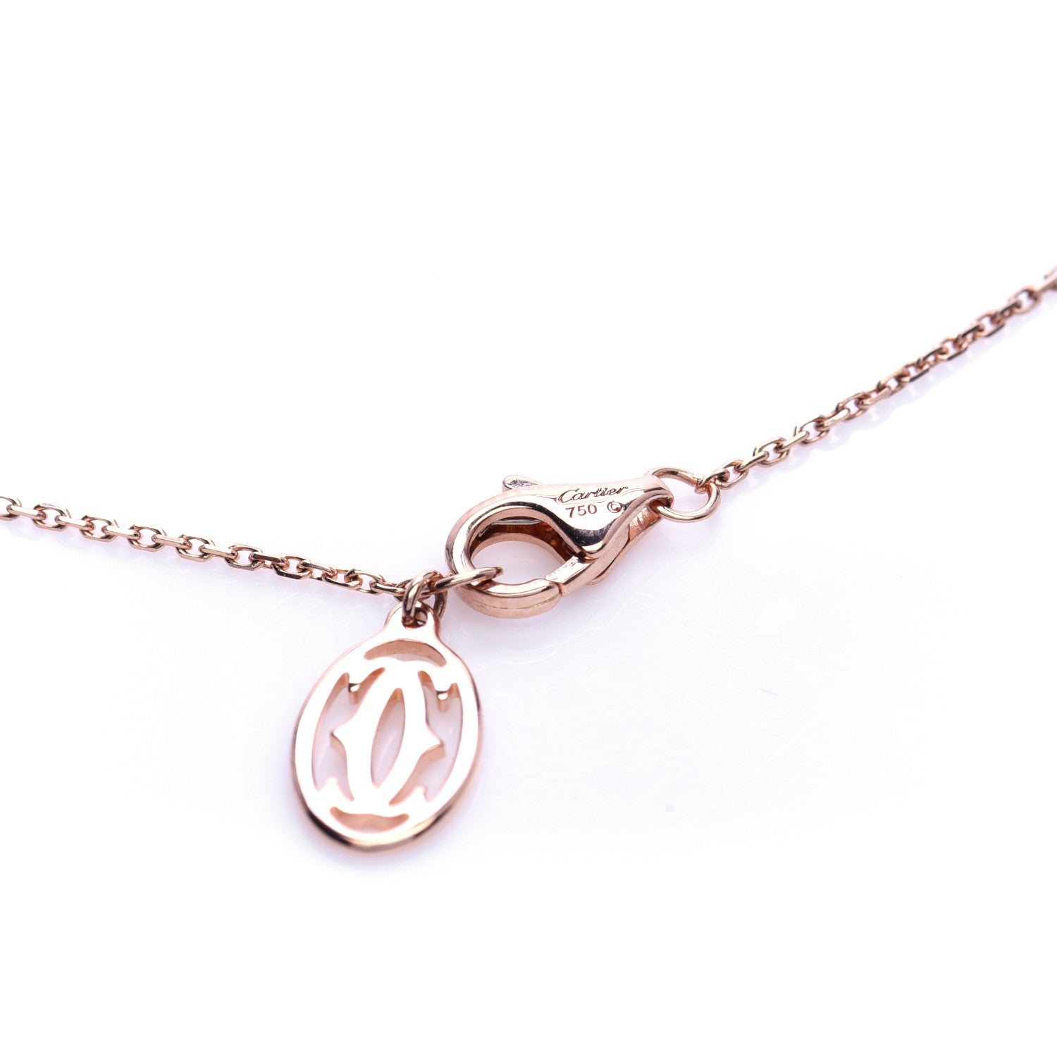 Cartier 18K Pink Gold Diamond Symbols Cross Pendant Necklace 6 of 6