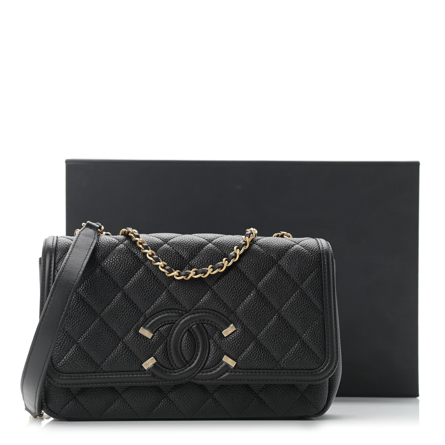 Chanel Caviar Quilted Small CC Filigree Flap Black 11 of 11
