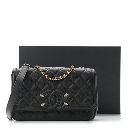 Chanel Caviar Quilted Small CC Filigree Flap Black 11 of 11