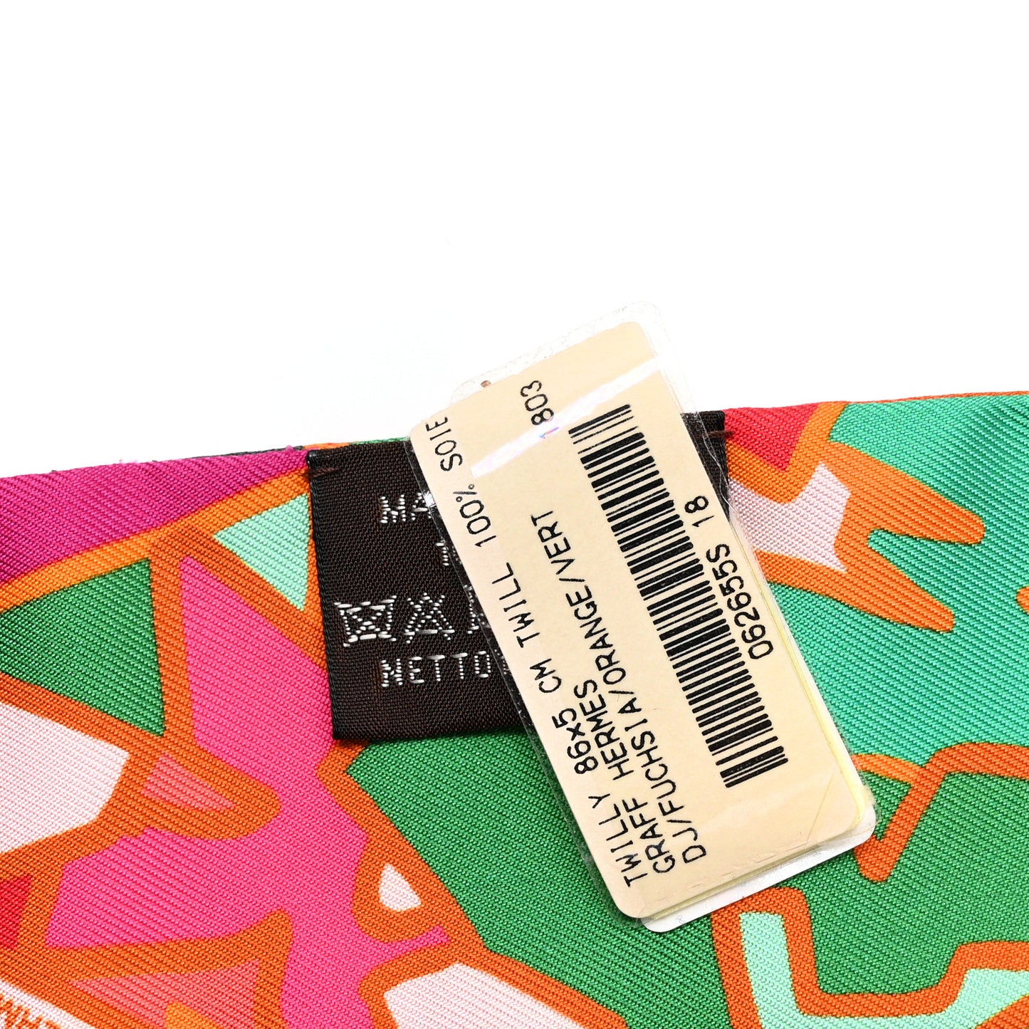 Silk Graff Graffiti Twilly Fuchsia Orange Vert