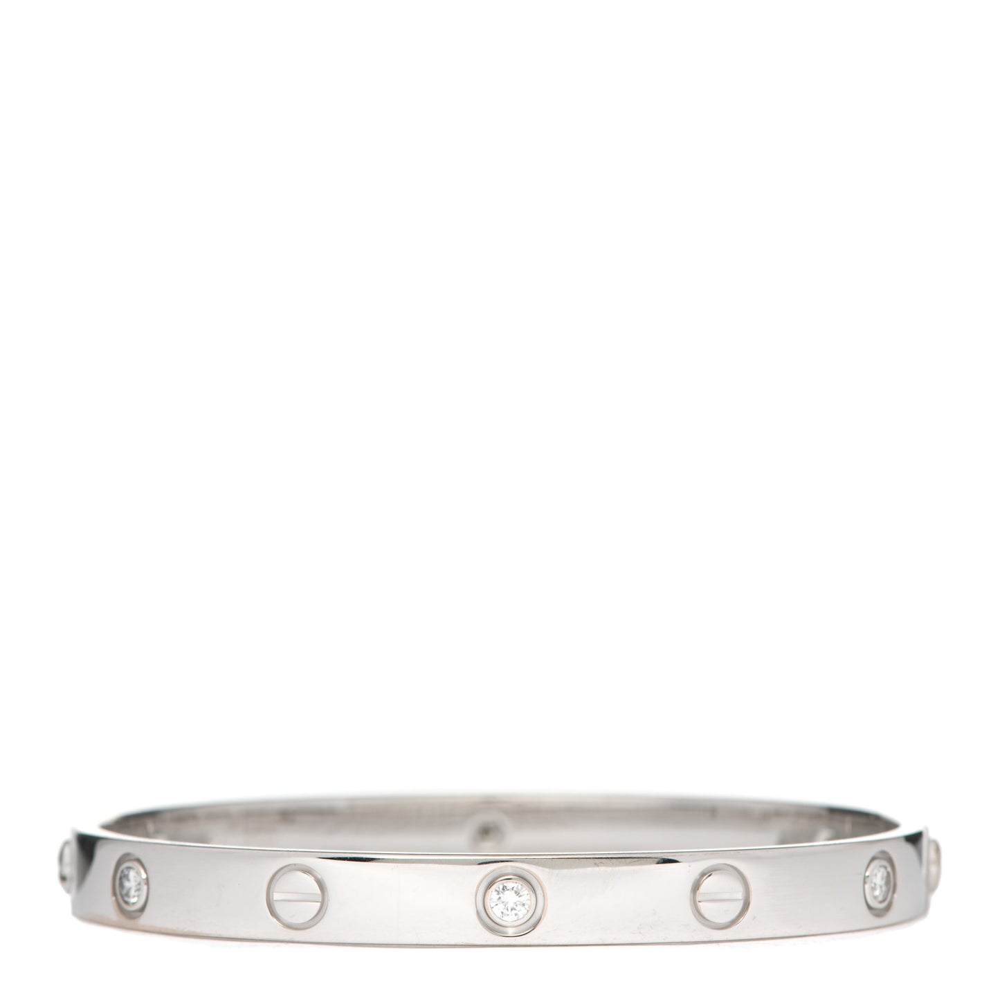 18K White Gold 6 Diamond LOVE Bracelet 17