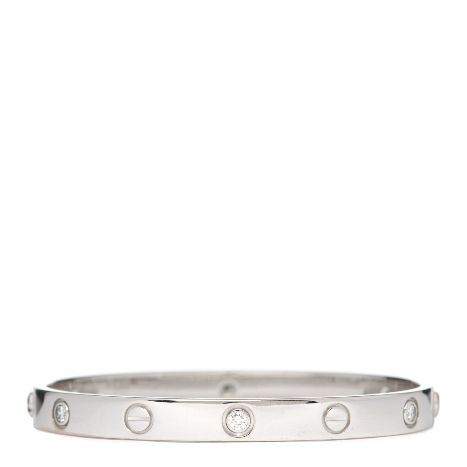 Cartier 18K White Gold 6 Diamond LOVE Bracelet 17 3 of 6