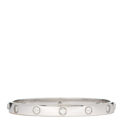 Cartier 18K White Gold 6 Diamond LOVE Bracelet 17 3 of 6