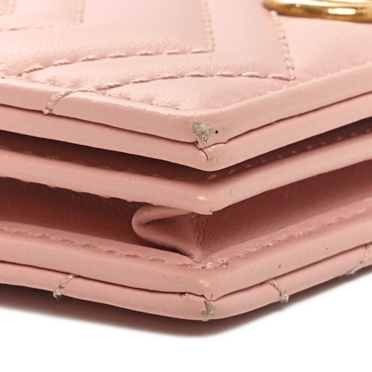 Gucci Calfskin Matelasse GG Marmont Card Case Wallet Perfect Pink 9 of 10