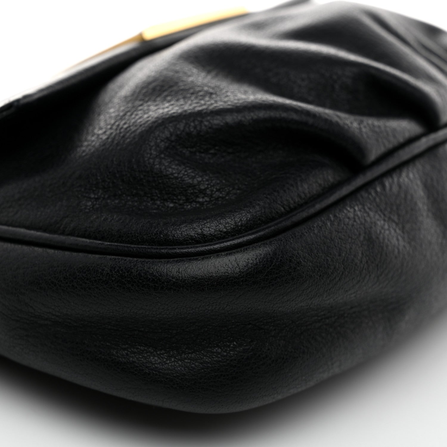 Fendi Vitello Flamingo Fendista Pouchette Crossbody Black 9 of 10