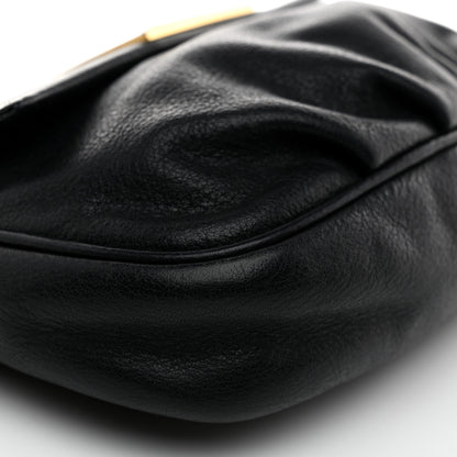 Fendi Vitello Flamingo Fendista Pouchette Crossbody Black 9 of 10