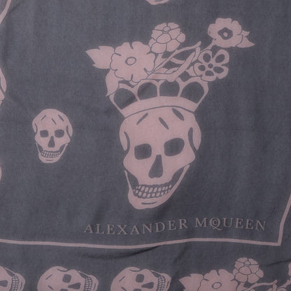 Alexander McQueen Silk Chiffon Geisha Skull Scarf Black 4 of 7