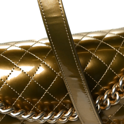 Chanel Metallic Patent Calfskin Quilted New Medium Boy Flap Gold 12 of 15