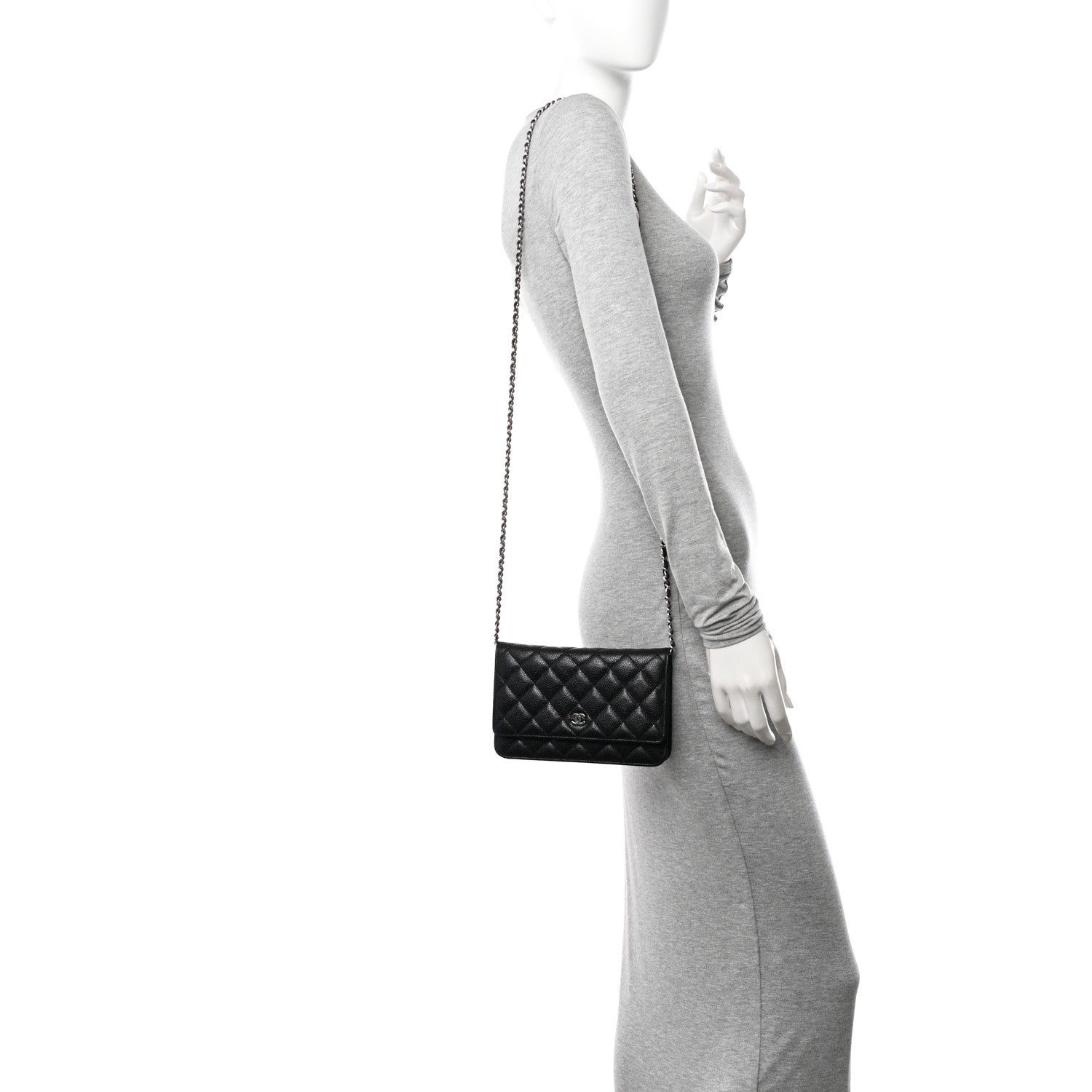 Chanel Caviar Quilted Wallet on Chain WOC Black 2 of 11