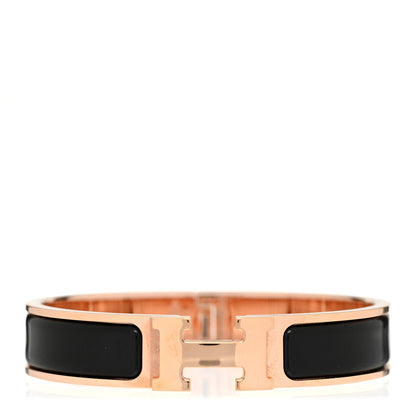 Hermes Enamel Narrow Clic Clac H Bracelet PM Black 1 of 5