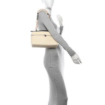Loro Piana Grained Calfskin Braided L27 Extra Pocket Pouch Whisper White Blue Marine 3 of 10