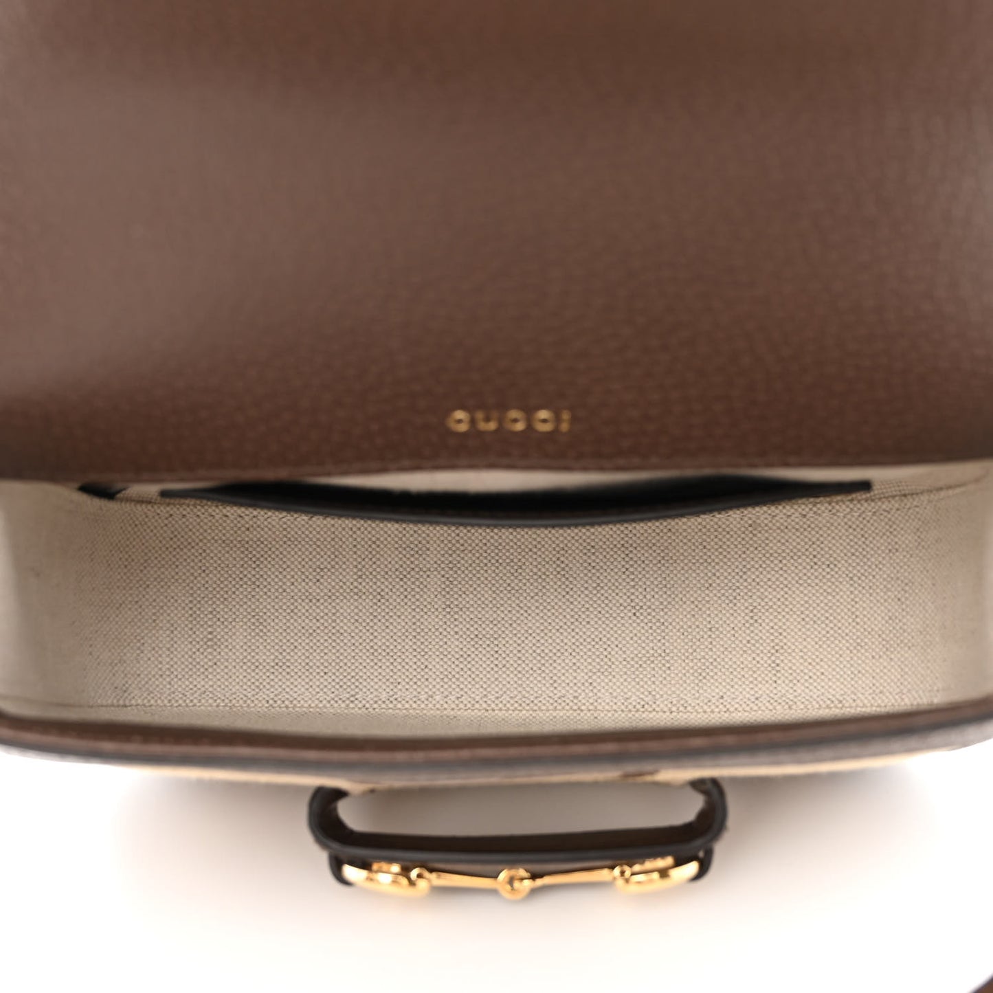 Monogram Jumbo GG Textured Dollar Calfskin Web Mini Horsebit 1955 Shoulder Bag Camel Ebony New Acero