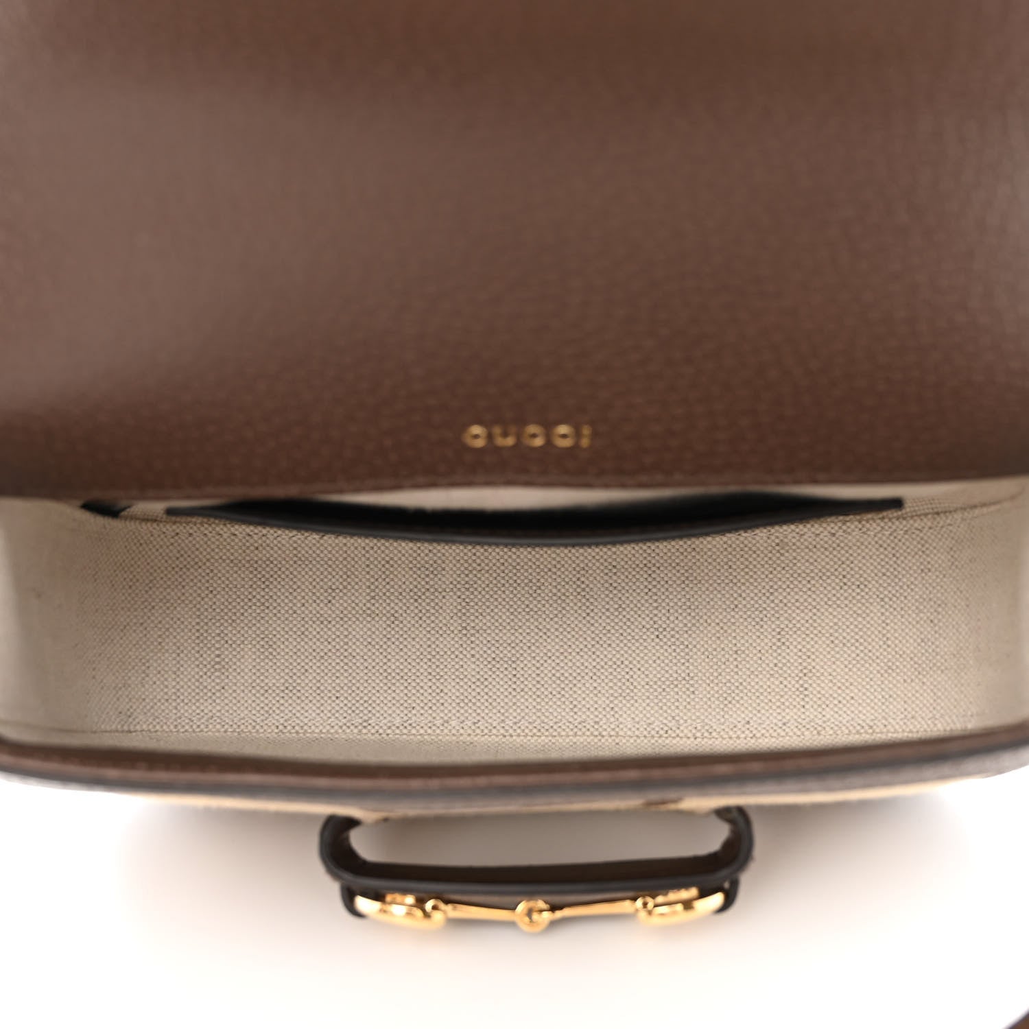 Gucci Monogram Jumbo GG Textured Dollar Calfskin Web Mini Horsebit 1955 Shoulder Bag Camel Ebony New Acero 5 of 10