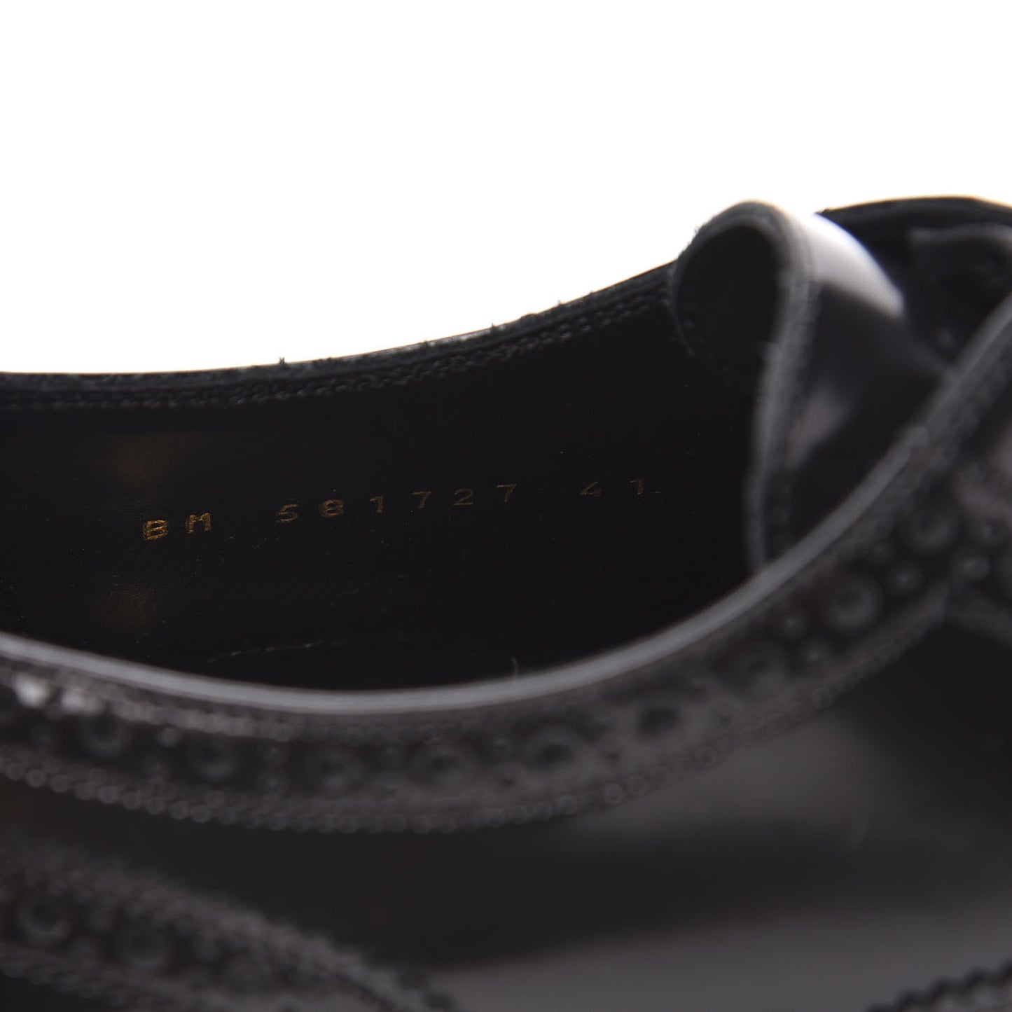 Patent Calfskin Army Brogue Wingtip Oxfords 41 Black