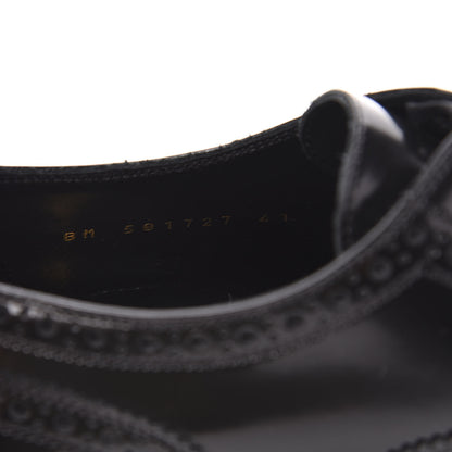 Saint Laurent Patent Calfskin Army Brogue Wingtip Oxfords 41 Black 8 of 8