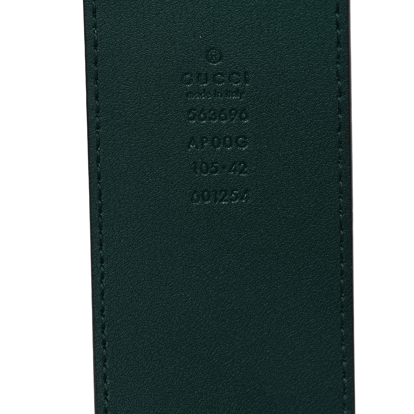 Calfskin Lizard Double G 50mm Belt 105 42 Vintage Green