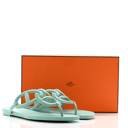 Hermes Rubber Womens Egerie Sandals 40 Vert Embrun 9 of 9