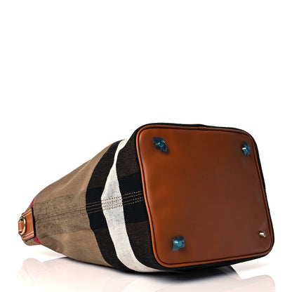 Burberry Canvas Mega Check Medium Ashby Hobo Saddle Brown 5 of 11