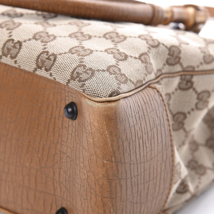 Gucci Monogram Small Bamboo Tote Brown 11 of 19