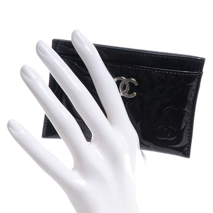 Chanel Patent Camellia Card Holder Black 2 of 8