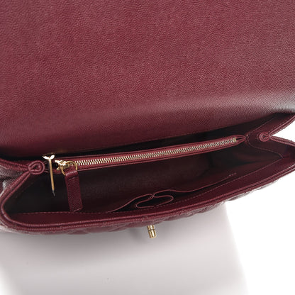 Chanel Caviar Lizard Quilted Medium Coco Handle Flap Burgundy 6 of 9